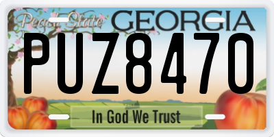 GA license plate PUZ8470