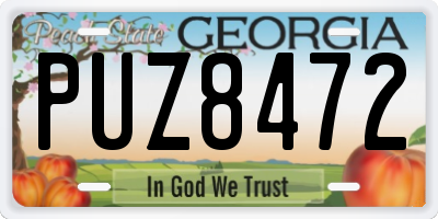 GA license plate PUZ8472