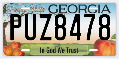 GA license plate PUZ8478