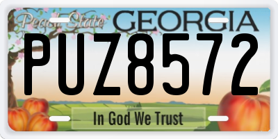 GA license plate PUZ8572