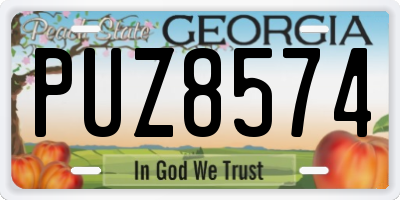 GA license plate PUZ8574