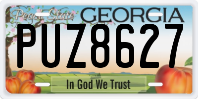 GA license plate PUZ8627