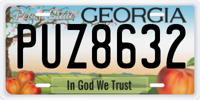 GA license plate PUZ8632