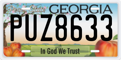 GA license plate PUZ8633