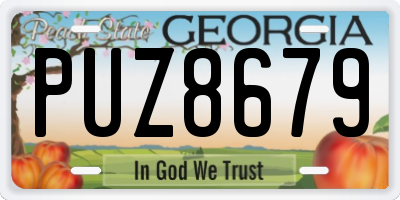 GA license plate PUZ8679
