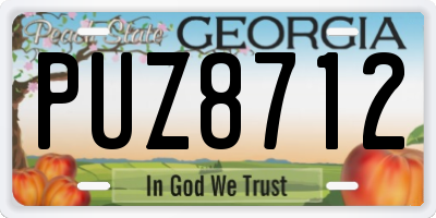 GA license plate PUZ8712