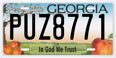 GA license plate PUZ8771