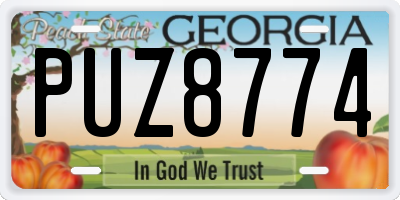 GA license plate PUZ8774