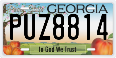 GA license plate PUZ8814