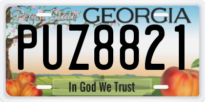 GA license plate PUZ8821