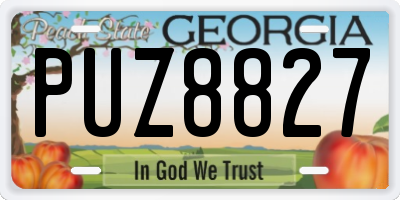 GA license plate PUZ8827