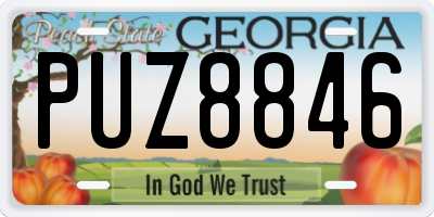 GA license plate PUZ8846