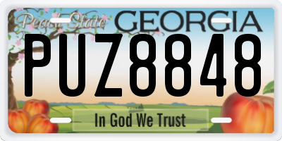 GA license plate PUZ8848