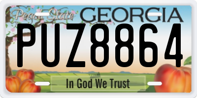 GA license plate PUZ8864