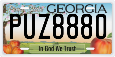 GA license plate PUZ8880