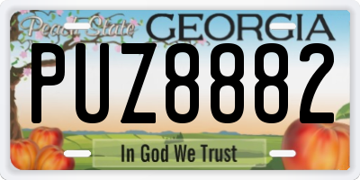 GA license plate PUZ8882