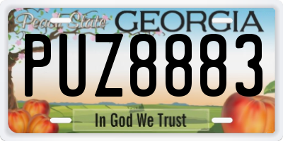 GA license plate PUZ8883