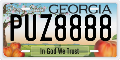 GA license plate PUZ8888