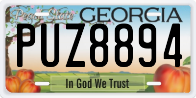 GA license plate PUZ8894