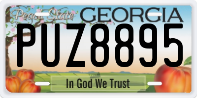 GA license plate PUZ8895