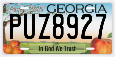 GA license plate PUZ8927