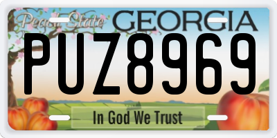 GA license plate PUZ8969