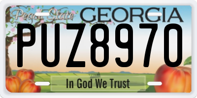 GA license plate PUZ8970