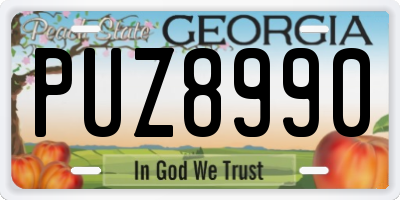 GA license plate PUZ8990