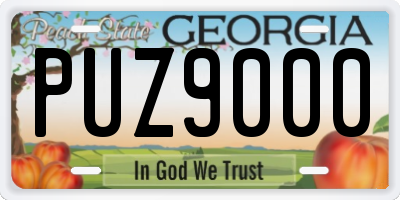 GA license plate PUZ9000