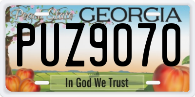 GA license plate PUZ9070