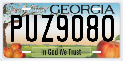 GA license plate PUZ9080