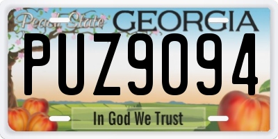GA license plate PUZ9094