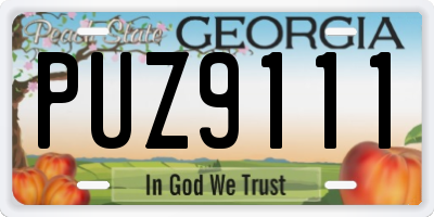 GA license plate PUZ9111
