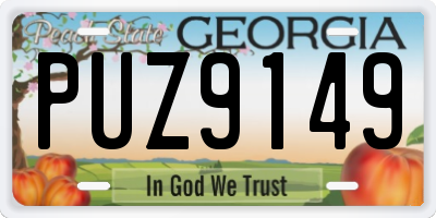 GA license plate PUZ9149