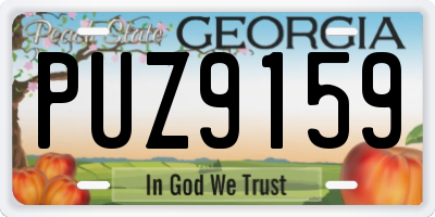 GA license plate PUZ9159