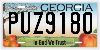 GA license plate PUZ9180