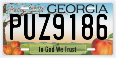 GA license plate PUZ9186