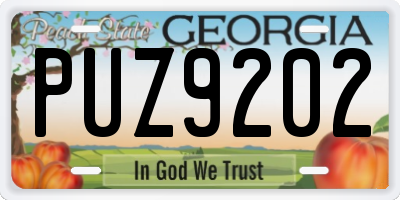 GA license plate PUZ9202