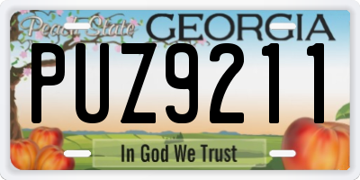 GA license plate PUZ9211