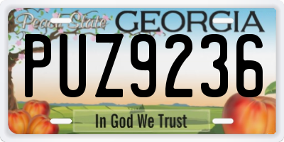 GA license plate PUZ9236