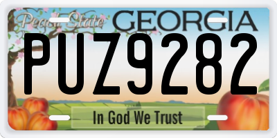GA license plate PUZ9282