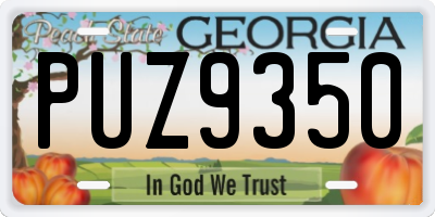 GA license plate PUZ9350