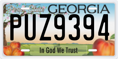 GA license plate PUZ9394