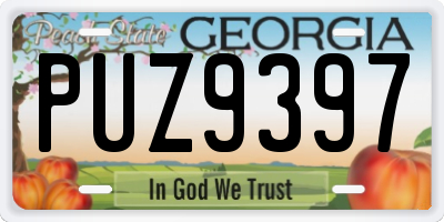 GA license plate PUZ9397
