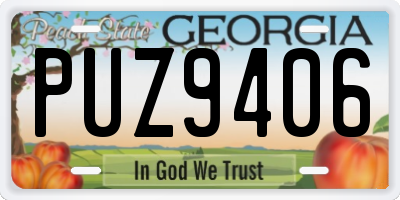 GA license plate PUZ9406