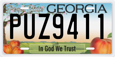 GA license plate PUZ9411
