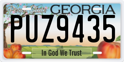 GA license plate PUZ9435