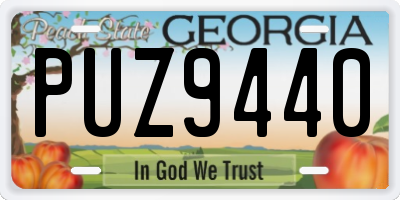 GA license plate PUZ9440