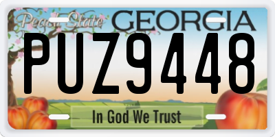 GA license plate PUZ9448