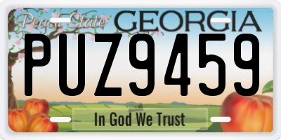 GA license plate PUZ9459